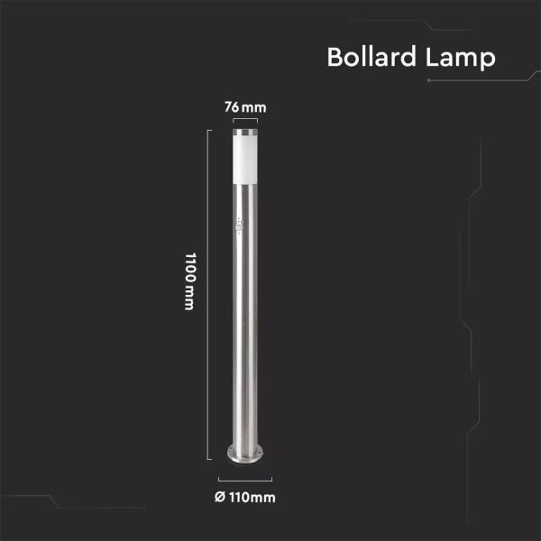Vonkajšia lampa so senzorom 1xE27/60W/230V IP44 110cm matný chróm