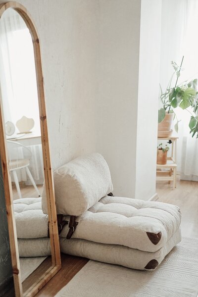 Hanah Home Rozkladacie kreslo Kadife Teddy krémové