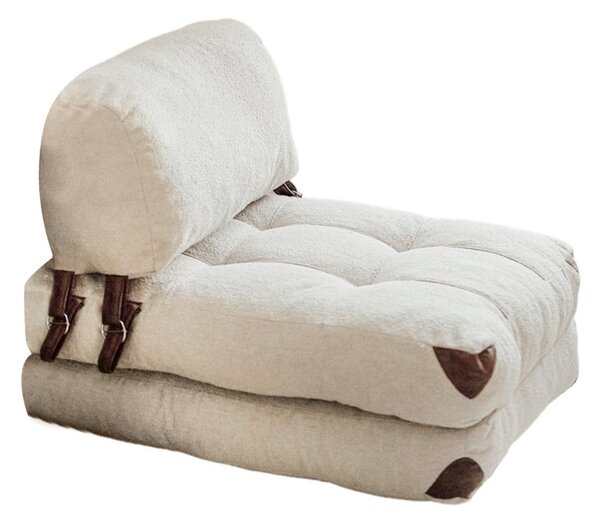 Hanah Home Rozkladacie kreslo Kadife Teddy krémové