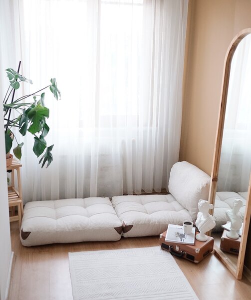 Hanah Home Rozkladacie kreslo Kadife Teddy krémové