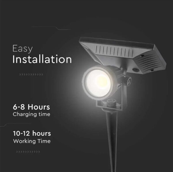 LED solárne svietidlo SPIKE LED/2W/5,5V IP65 4000K 1200 mAh