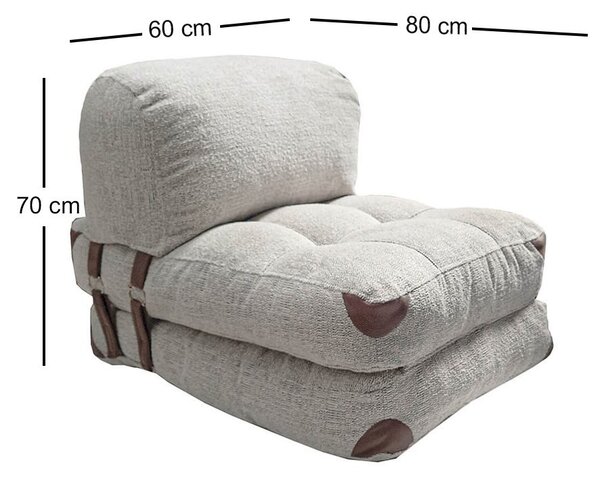 Hanah Home Rozkladacie kreslo Kadife Teddy sivé