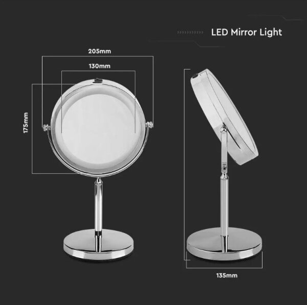 LED Kozmetické zrkadielko LED/3W/6V 4xAA IP44