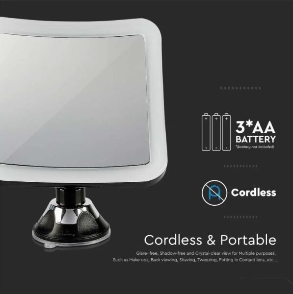 LED Kozmetické zrkadielko LED/3,2W/4,5V 3xAA IP44