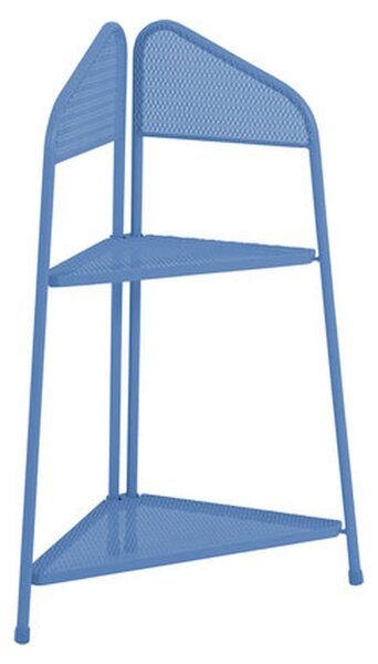 Modrá kovová rohová polica na balkón Garden Pleasure MWH, výška 100 cm