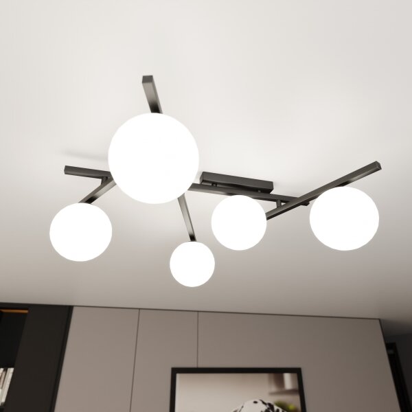 Stropné svietidlo SMART 5xE14/10W/230V čierna/biela