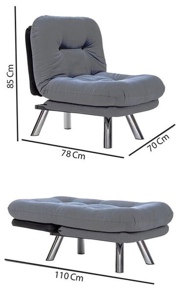 Hanah Home Rozkladacie kreslo Misa Small viacfarebné