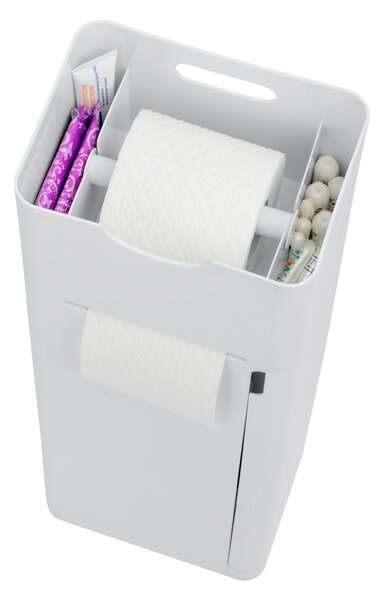 Biely plastový stojan na toaletný papier so štetkou Imon – Wenko