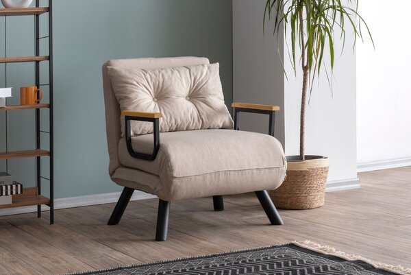 Hanah Home Rozkladacie kreslo Single Sando krémové