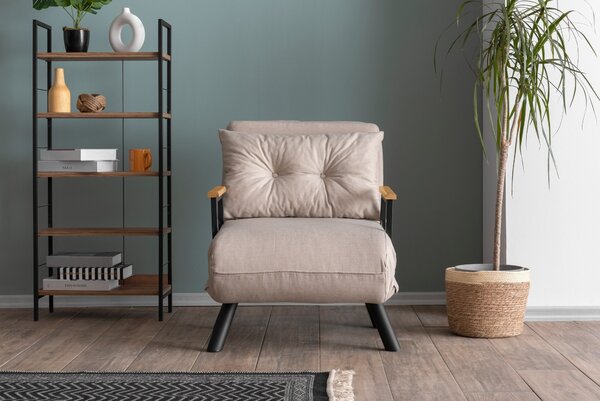 Hanah Home Rozkladacie kreslo Single Sando krémové