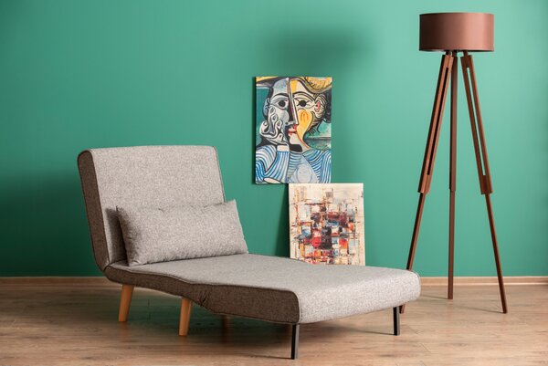 Hanah Home Rozkladacie kreslo Single Folde sivé