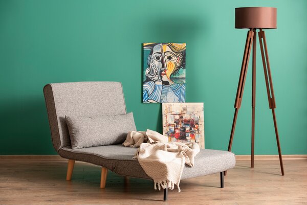 Hanah Home Rozkladacie kreslo Single Folde sivé