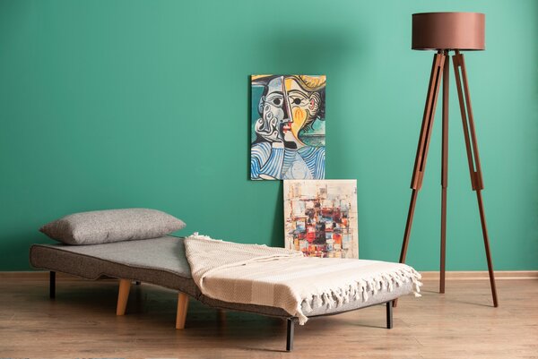 Hanah Home Rozkladacie kreslo Single Folde sivé