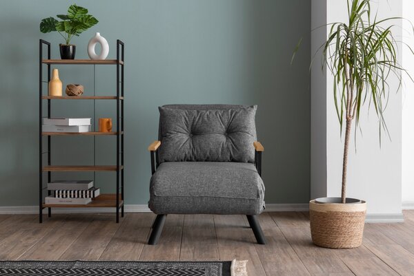 Hanah Home Rozkladacie kreslo Single Sando svetlosivé