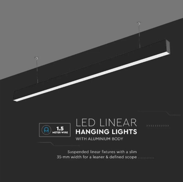 LED Luster na lanku SAMSUNG CHIP LED/40W/230V 6400K čierna