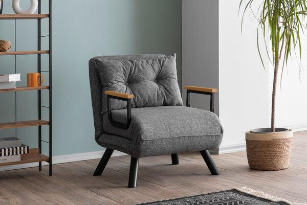 Hanah Home Rozkladacie kreslo Single Sando svetlosivé