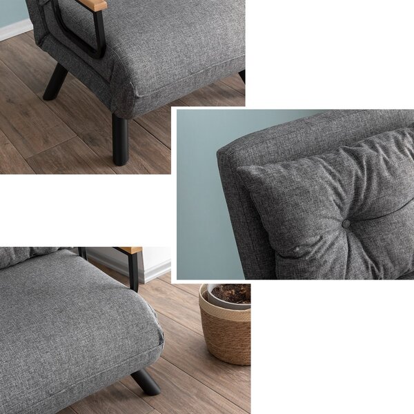 Hanah Home Rozkladacie kreslo Single Sando svetlosivé