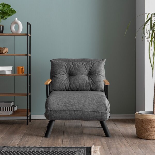 Hanah Home Rozkladacie kreslo Single Sando svetlosivé