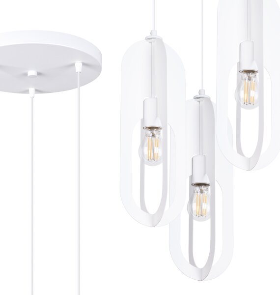 Sollux SL.1361 - Luster na lanku NICUS 3xE27/15W/230V biela