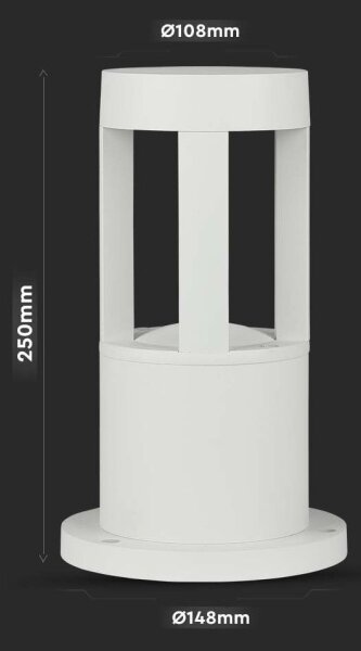 LED Vonkajšia lampa LED/10W/230V 25cm 6400K IP65 biela