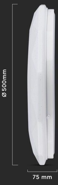LED stmievateľné stropné svietidlo, 60 W, 230 V, farebná teplota 3000/4000/6500 K, s diaľkovým ovládačom