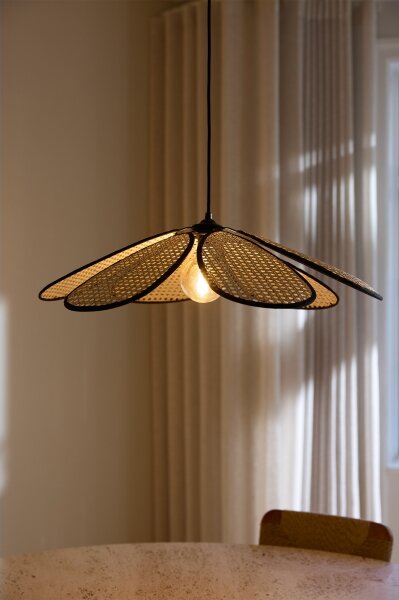 Osram - Závesný luster na lane DECOR RATTAN 1xE27/15W/230V pr. 58 cm béžová/čierna
