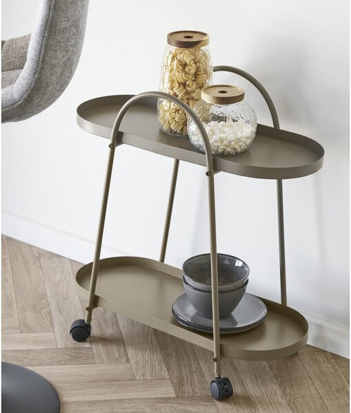 Kovový servírovací stolík na kolieskach 27,5x60 cm Empoli – House Nordic