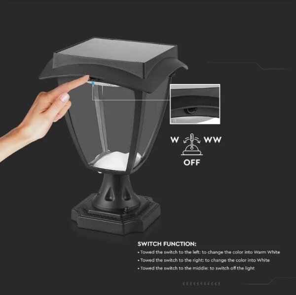 LED Solárna lampa LED/2W/3,7V 3000/6000K IP65 2200 mAh