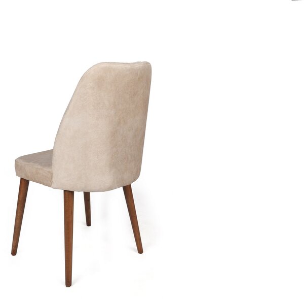 Kalune Design Sada 2 ks čalúnených jedálenských stoličiek Alfa krémová/orech