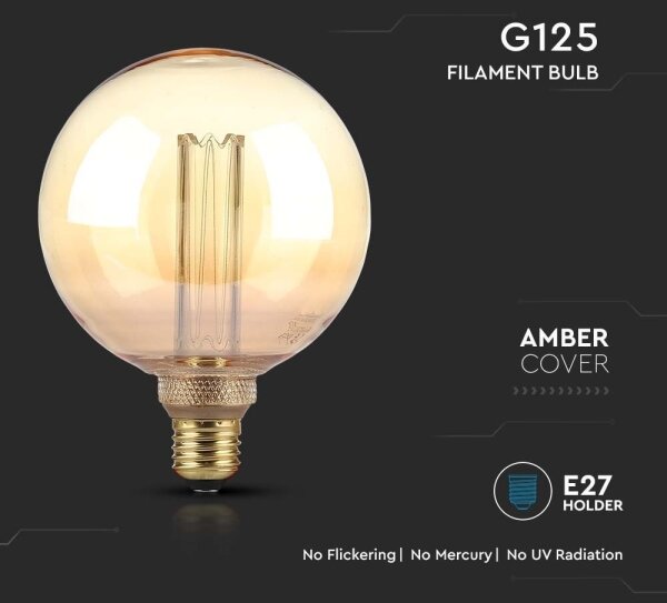 LED Žiarovka FILAMENT G125 E27/4W/230V 1800K Art Edition