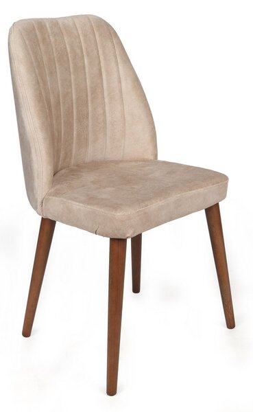 Kalune Design Sada 2 ks čalúnených jedálenských stoličiek Alfa krémová/orech