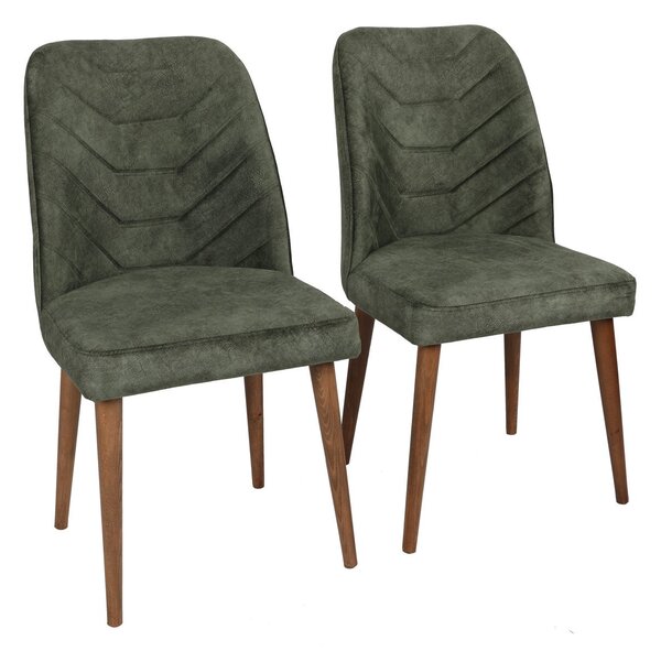 Kalune Design Sada 2 ks jedálenských stoličiek Dallas 558 V2 orech/zelená