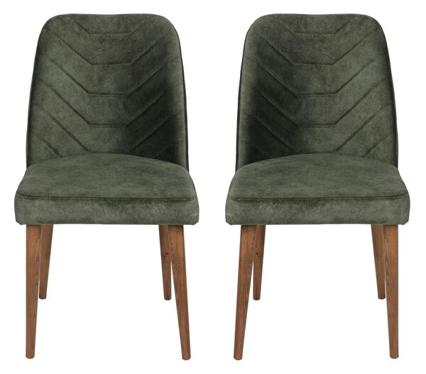 Kalune Design Sada 2 ks jedálenských stoličiek Dallas 558 V2 orech/zelená