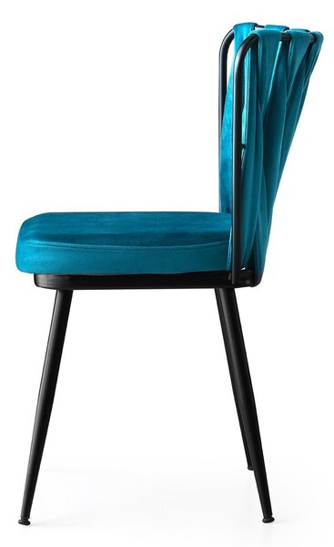 Kalune Design Súprava 4 ks jedálenských stoličiek Kusakli modrá/čierna