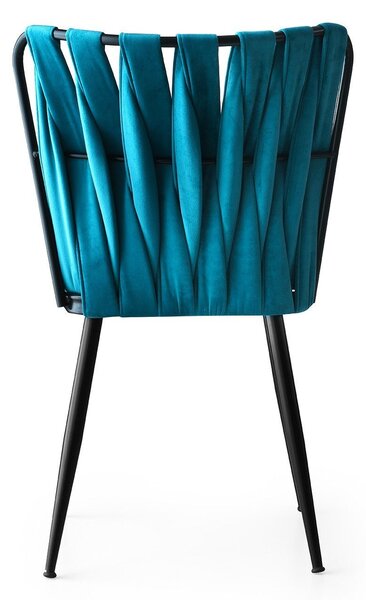 Kalune Design Súprava 4 ks jedálenských stoličiek Kusakli modrá/čierna