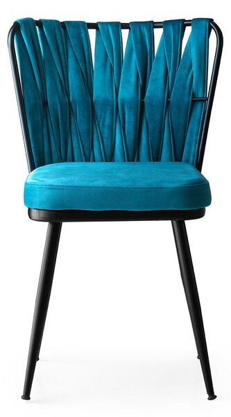 Kalune Design Súprava 4 ks jedálenských stoličiek Kusakli modrá/čierna