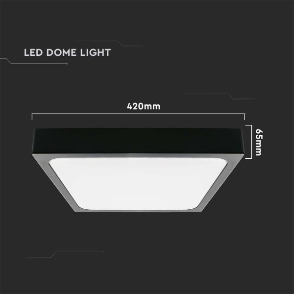 LED Kúpeľňové stropné svietidlo LED/30W/230V 6500K IP44 42x42 cm čierna