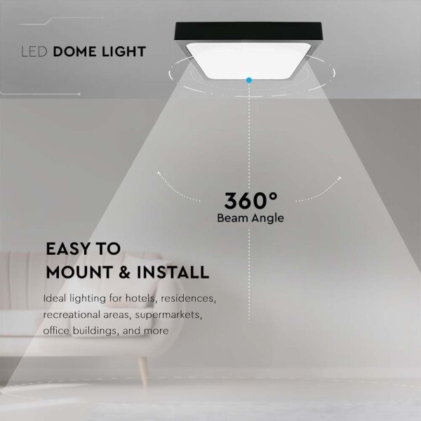 LED Kúpeľňové stropné svietidlo LED/30W/230V 6500K IP44 42x42 cm čierna