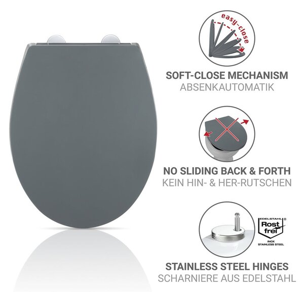 Záchodová doska s automatickým zatváraním 37 x 44,5 cm Ostuni – Wenko