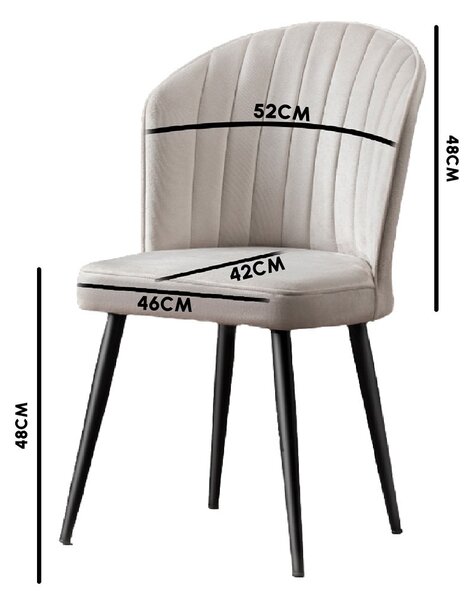 Kalune Design Sada 2 ks jedálenských stoličiek Rubi čierna/capuccino
