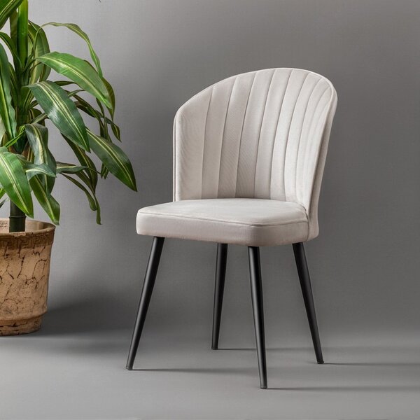 Kalune Design Sada 2 ks jedálenských stoličiek Rubi čierna/krémová