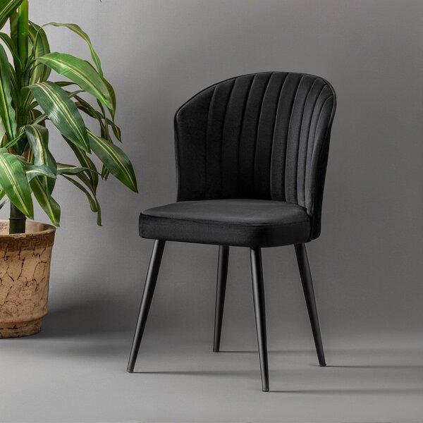 Kalune Design Sada 2 ks jedálenských stoličiek Rubi čierna