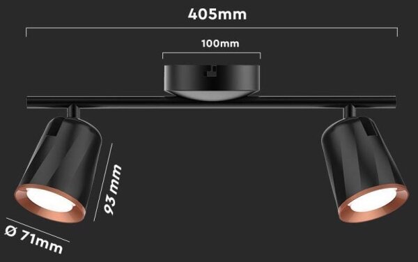 LED Bodové svietidlo 2xLED/5W/230V 4000K čierna