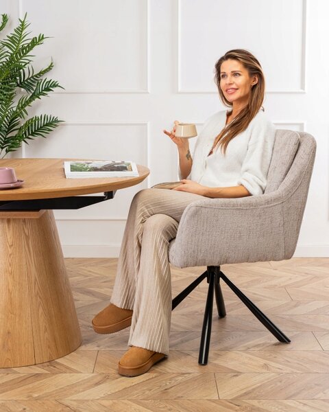 HowHomely Sada 2 ks jedálenských kresiel Idaho cappuccino