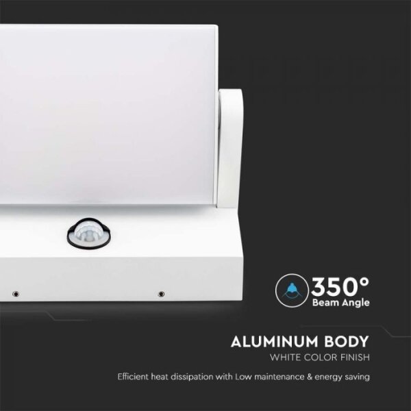 LED vonkajšie nástenné svietidlo so senzorom LED/17W/230V 4000K IP65 biela