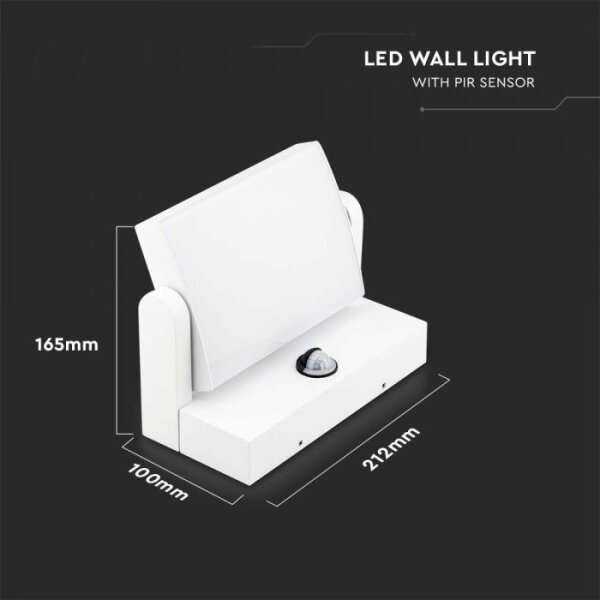 LED vonkajšie nástenné svietidlo so senzorom LED/17W/230V 4000K IP65 biela