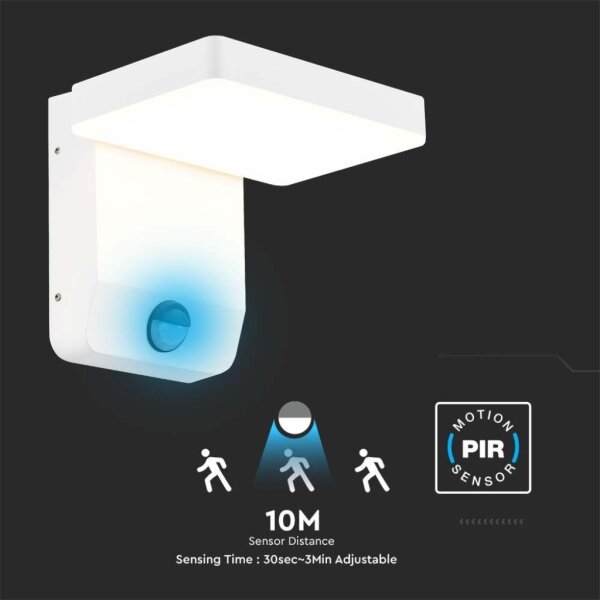 LED Vonkajšie nástenné svietidlo so senzorom LED/17W/230V 4000K biela