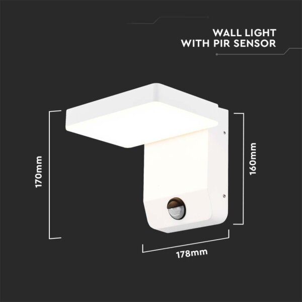 LED Vonkajšie nástenné svietidlo so senzorom LED/17W/230V 4000K biela