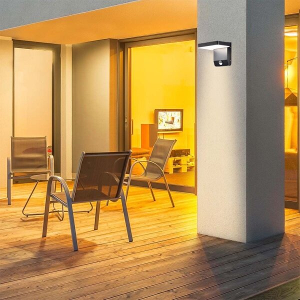 LED Vonkajšie nástenné svietidlo so senzorom LED/17W/230V 3000K čierna