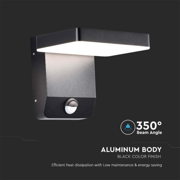 LED Vonkajšie nástenné svietidlo so senzorom LED/17W/230V 3000K čierna
